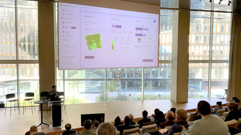 Christophe Duval, chef de projet Spotifarm chez Isagri, a présenté la nouvelle fonctionnalité Spotifarm Organisme, lors de la journée « De l’innovation à l’action » organisée par Isagri Ingénierie, jeudi 27 mars à Saint-Ouen (Seine-Saint-Denis).