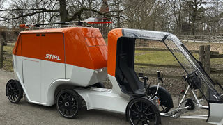 Le Stihl Mobile Green Care a été présenté à la presse en Suède, le 9 mars 2025.