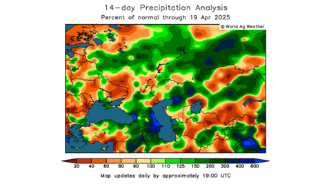 Les cultures russes profitent de conditions hydriques optimales.