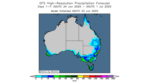 Les apports pluvieux annoncés en Australie restent insuffisants.