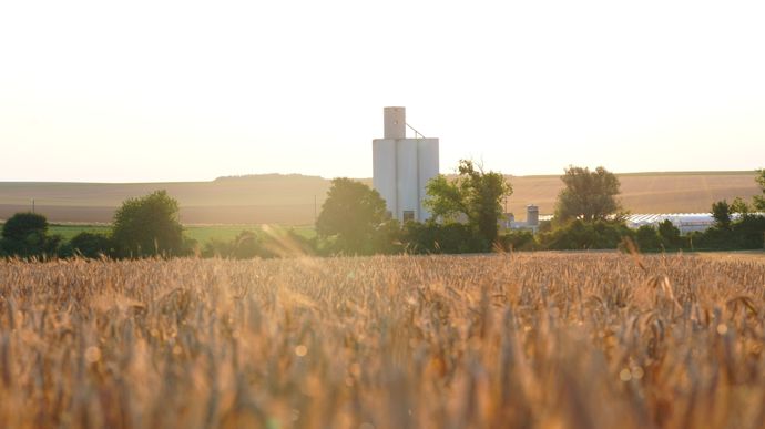 Les silos de taille moyenne en béton, comme celui de Trancault (Aube), sont maintenus à niveau par des investissements réguliers.