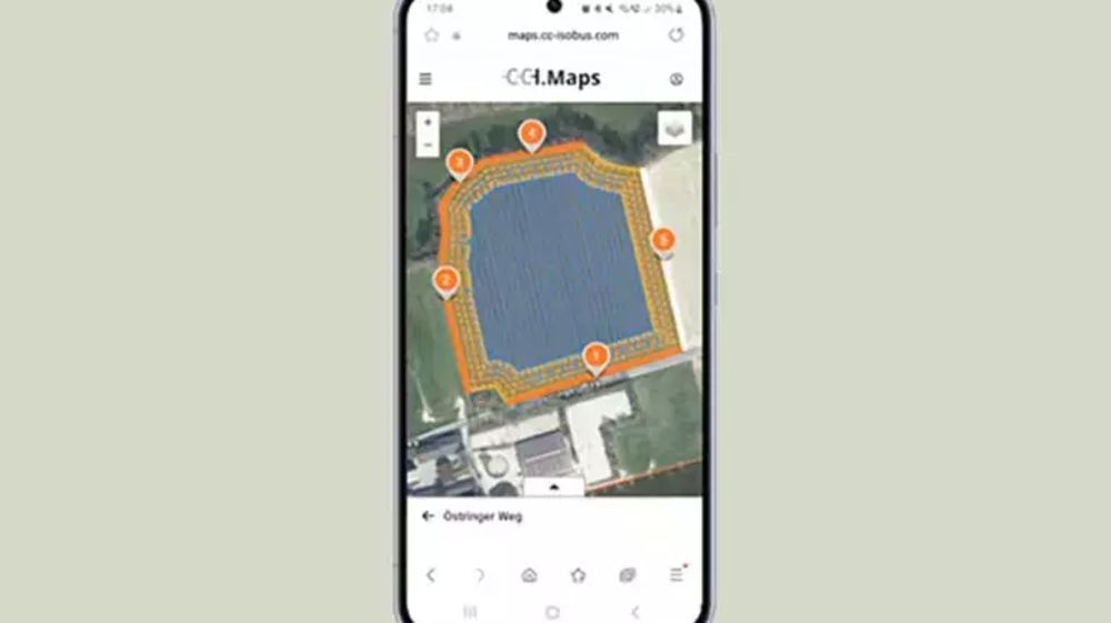 CCI Maps permet à l'utilisateur de gérer ses parcelles et ses lignes de guidage à distance.