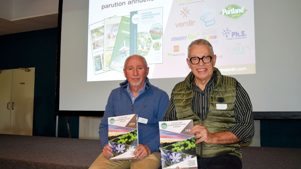 Dans l’édition 2026 du Guide des consommateurs jardin, Roland Motte (à droite) et Pierre Hervet analysent les tendances émergentes ; de la production à la distribution.