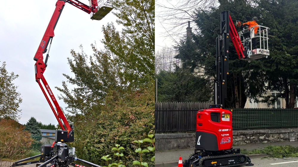 La nacelle araignée Spider 18.95 à gauche et le modèle Héron 10 à droite.