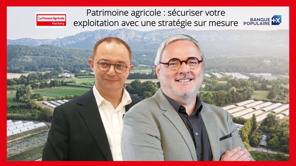 Cyrille Brousse, responsable du marché agriculture et référent green chez Banque Populaire Val de France (à gauche) et Denis Rochard, directeur du pôle droit agricole et vitivinicole du GIE Ruranot et directeur du diplôme supérieur du notariat à l’université de Poitiers (à droite) ont apporté leur expertise sur le patrimoine agricole et répondu aux questions des internautes, lors du webinaire organisé par La France Agricole Factory et proposé par Banque Populaire. 