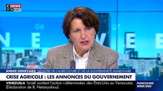 Annie Genevard a fait plusieurs annonces sur l'antenne de CNews le dimanche 4 janvier 2026 concernant la crise agricole.