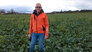 En implantant le colza avec des cultures compagnes (fenugrec, trèfle violet et lotier), Thierry Voirin a pu réduire les apports d’azote au printemps de 200 u/ha à 130 u/ha.