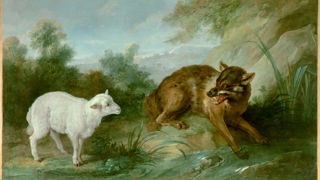 Le loup et l'agneau (1751) par Jean-Baptiste Oudry (1686-1755).
