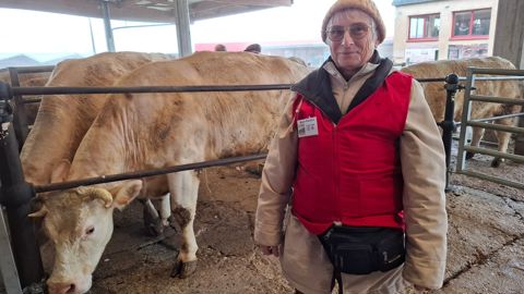 Agricultrice retraitée, Marie-Françoise Nigay guide toute l’année les visiteurs sur le foirail de Saint-Christophe-en-Brionnais.