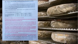 Avec des caves qui débordent, certains affineurs envisagent d'acheter les fromages en blanc à 3 €/kg au lieu de 8,45 €/kg aujourd"hui.