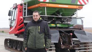 Romain Buran a adapté une dameuse pour réaliser plusieurs chantiers sur son exploitation.