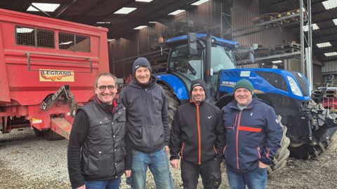 « L’optimisation de l’atelier végétal nous a permis de rationaliser nos ateliers individuels », se félicitent (de gauche à droite) Dominique Daul, Franck Heintz, Nicolas Lechner et Eric Burger. (Absents de la photo Laurent Boime, Sébastien Hager, Dominique Wicker).