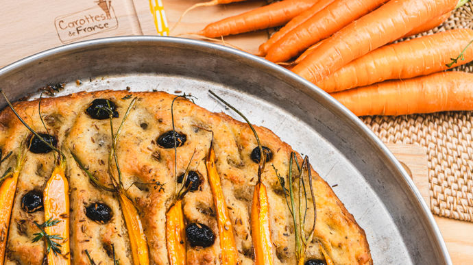 Focaccia aux carottes, aux olives et cumin - Recettes