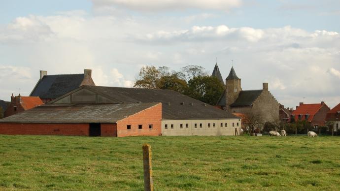 Exploitation agricoles dans un village