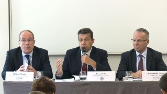 Philippe Mangin, président de Coop de France, Xavier Beulin, président de la Fnsea et Jean-Philippe Girard, président de l'Ania 