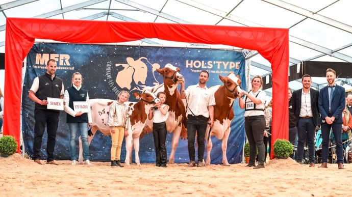 Prix de famille Red Holstein remporté au concours départemental organisé par l'association Hols'type 62 à la MFR de Campagne les Boulonnais.