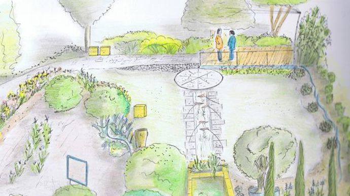 01. J'ai d'abord conçu un plan de départ, avec perspectives de présentation.
©Art des jardins.