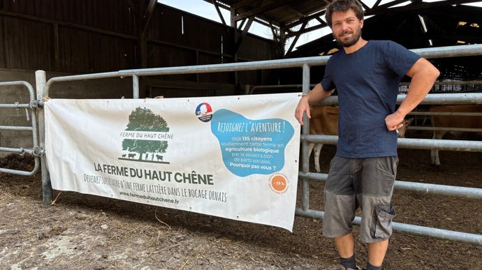 Une affiche permet de communiquer sur le projet de Florian Dereix. Elle a été utilisée la dernière fois sur un marché local.