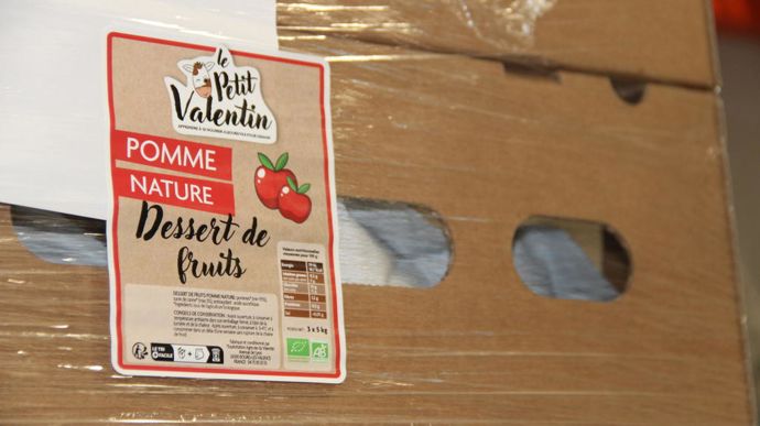 L'étiquette du « dessert de fruits » (compote moins sucrée) a été imaginée par les étudiants.
