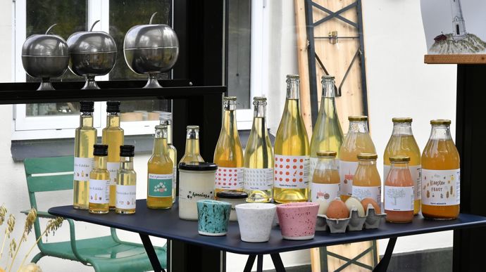 Les différents produits issus du verger.