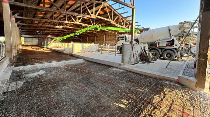 De mars à septembre 2024, pendant les travaux, les vaches ne revenaient au bâtiment que pour la traite.