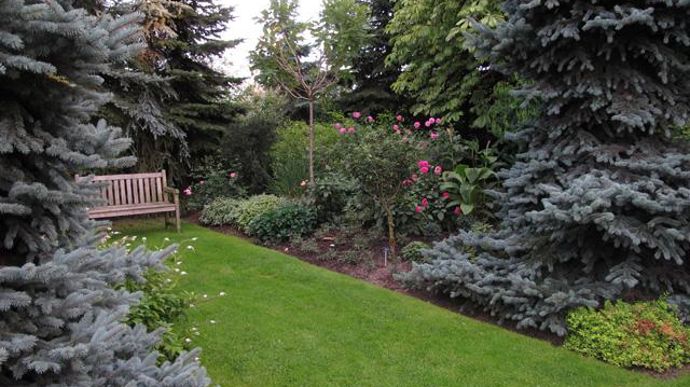 © Valérie Vidril Une première partie est aménagée de longues allées gazonnées entre des bosquets d'arbres... 