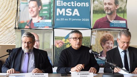 Thierry Manten, Pascal Cormery et François Emmanuel Blanc commentent le résultat des élections MSA 2020